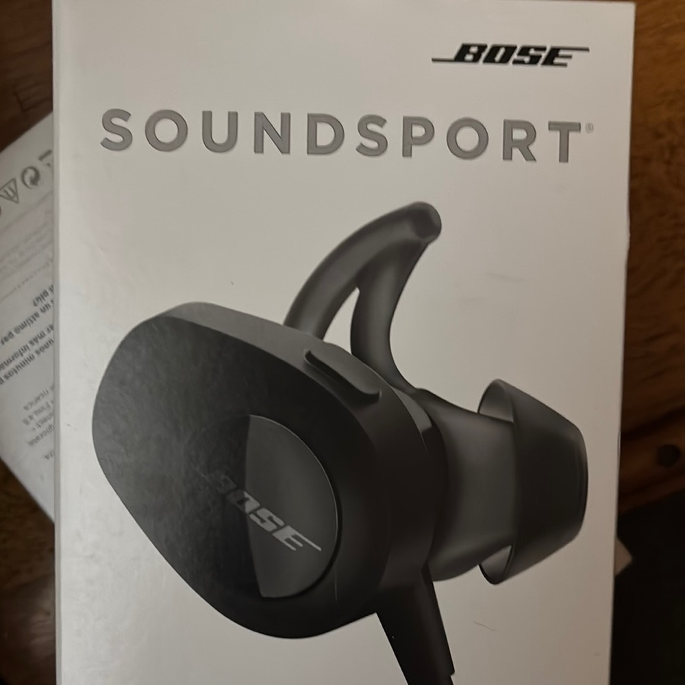 2 pair of Bose SoundSport Earbud Headphones - Black/black. Neon yellow/grey